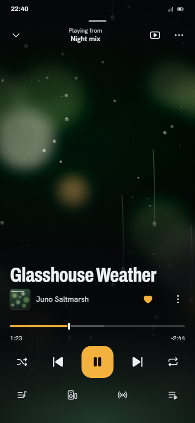 Cosmotune mobile player interface
